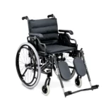 Lightweight Deluxe Wheelchair with Elevating Legrest featuring detachable padded cushioning and adjustable armrests