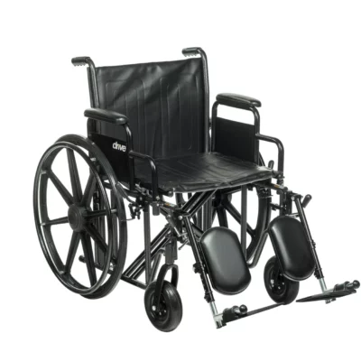 Drive Medical Sentra EC heavy duty bariatric wheelchair angled front view