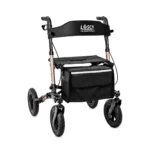 Lösch Tabas Mobility Air Rollator angled front view with storage bag and all-terrain wheels