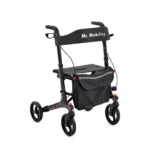 WalkSmart Plus Rollator with padded seat, backrest and large wheels, height 78.5–96 cm