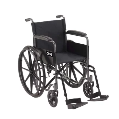 Silver Sport Wheelchair by Drive Medical on a white background