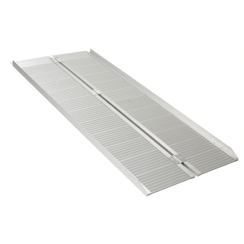 drive-medical-6ft-portable-folding-wheelchair-ramp Drive Medical portable folding wheelchair ramp unfolded with a ridged non-slip surface