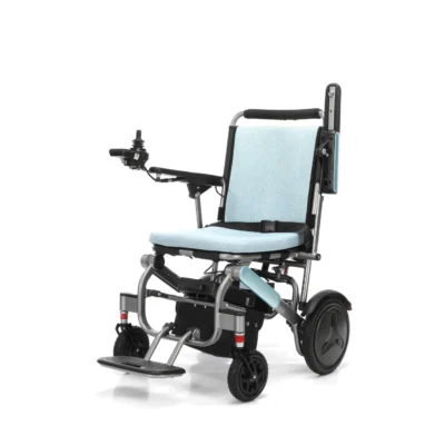 Explorer Air electric wheelchair front angle with joystick control