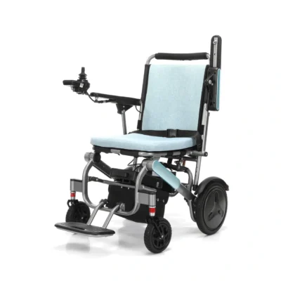 Explorer Air electric wheelchair front angle with joystick control