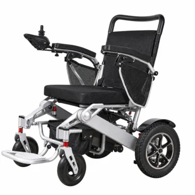 SmartChair auto folding electric wheelchair front angle with joystick control