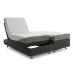 Avante Smart Flex 2 King adjustable bed in Walnut Brown with one head raised