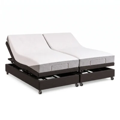 Avante Smart Flex 3 King adjustable bed in Walnut Brown with both heads raised