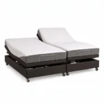 Avante Smart Flex 3 King adjustable bed in Walnut Brown with one side lifted higher