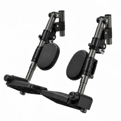 Explorer Air elevating leg rests as a pair, seen at an angle