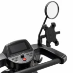 Phone holder fitted to the mirror stem of a Viva Grand Tour mobility scooter